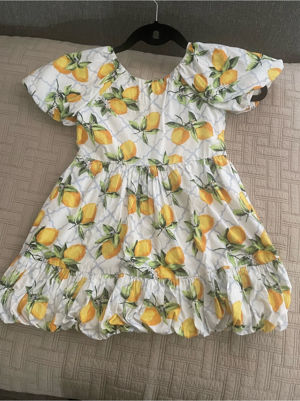 Janie and Jack White Dress with Yellow Lemon Print. Size 5T or S.